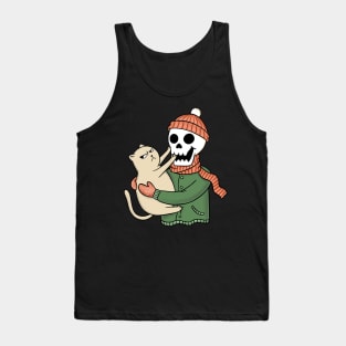 Cozy skull and cat Tank Top